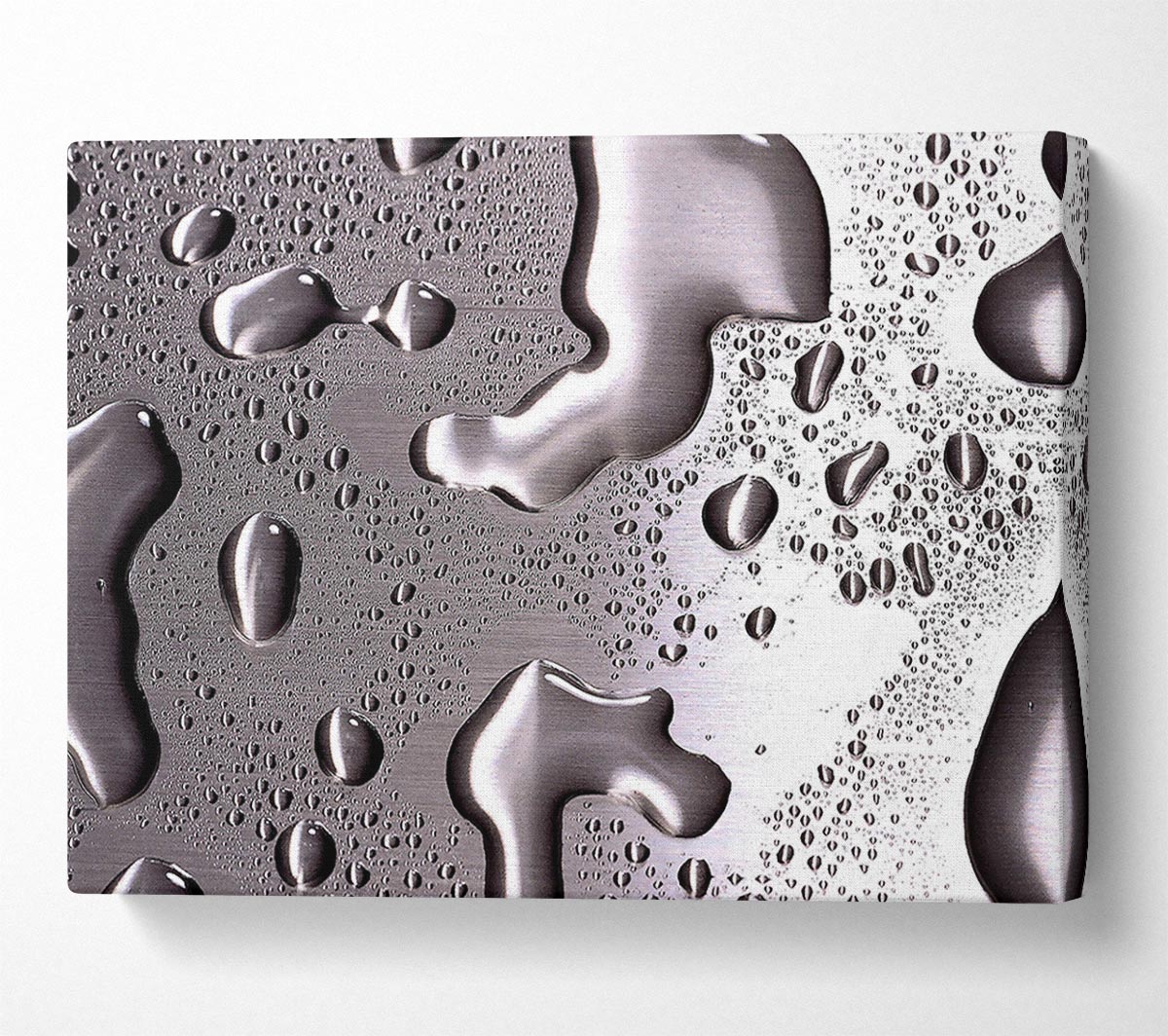 Water Drops On Silver Surface