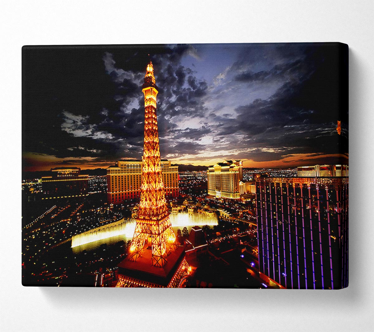 Paris Eiffel Tower Golden Night Glow