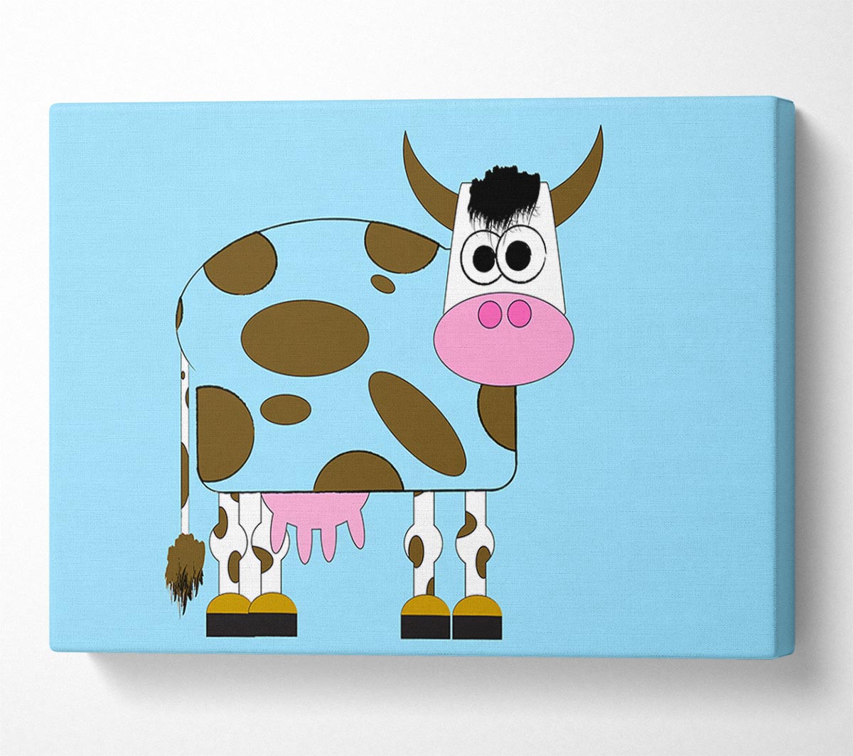 Funny Cow With Hair Baby Blue