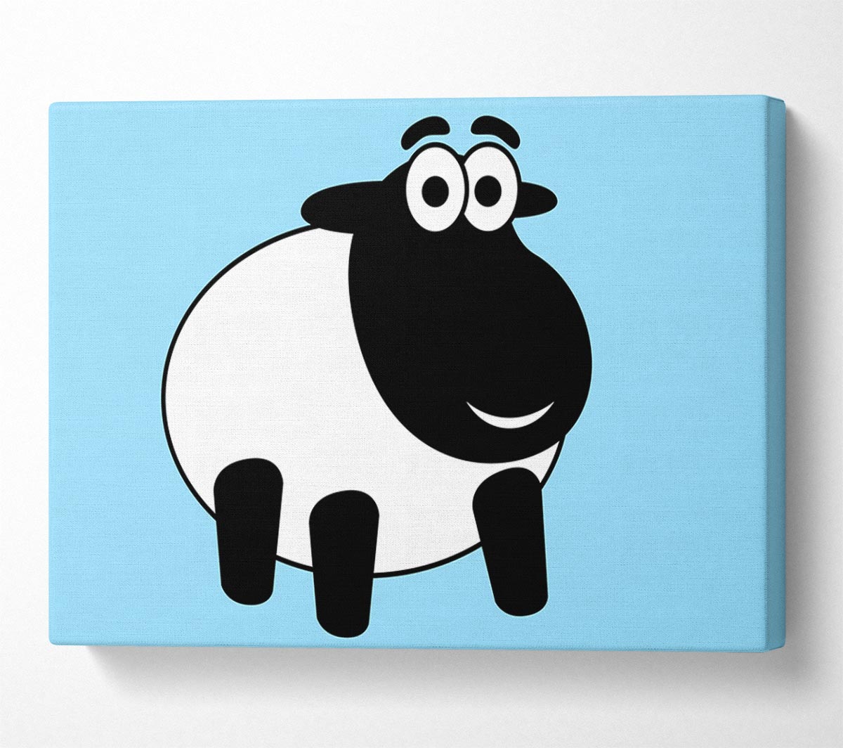 Happy Cartoon Sheep Baby Blue