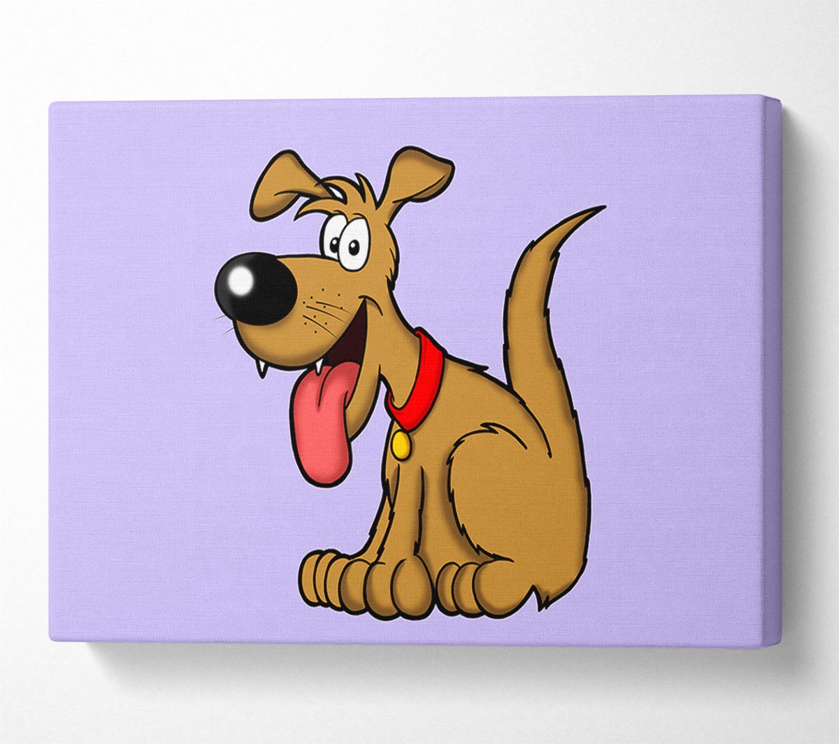 Happy Dog Cartoon With Tongue Out Lilac