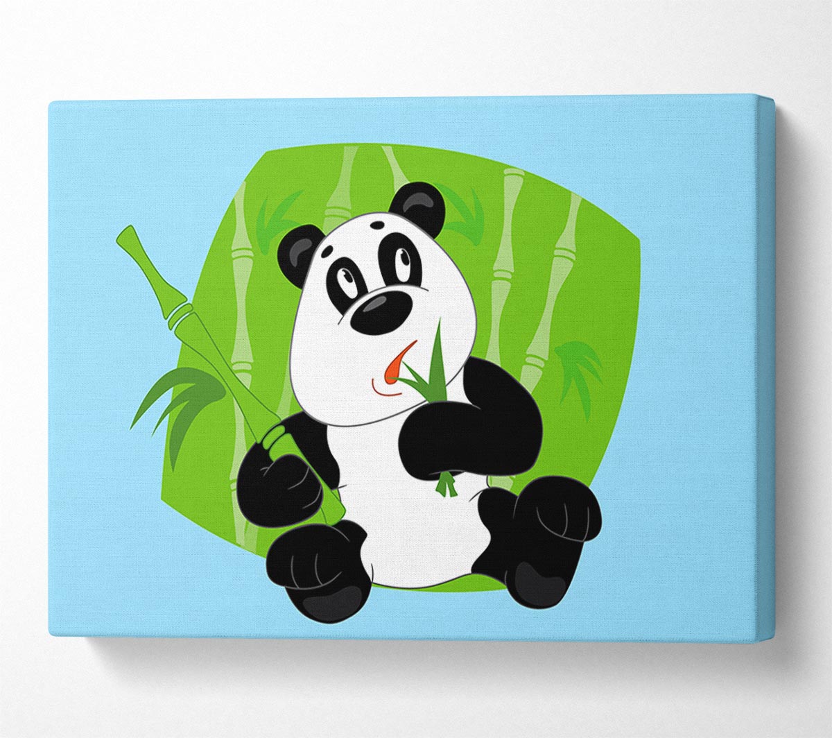 Panda Eating Bamboo Baby Blue