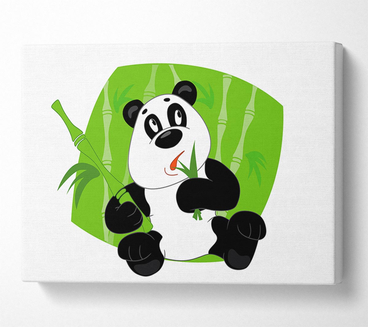 Panda Eating Bamboo White