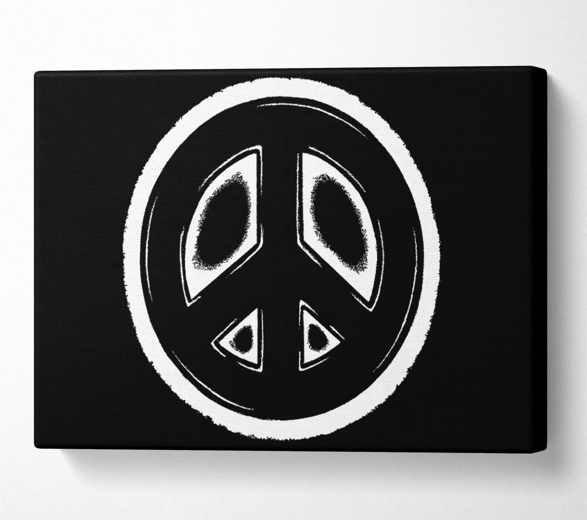 Peace Sign White On Black