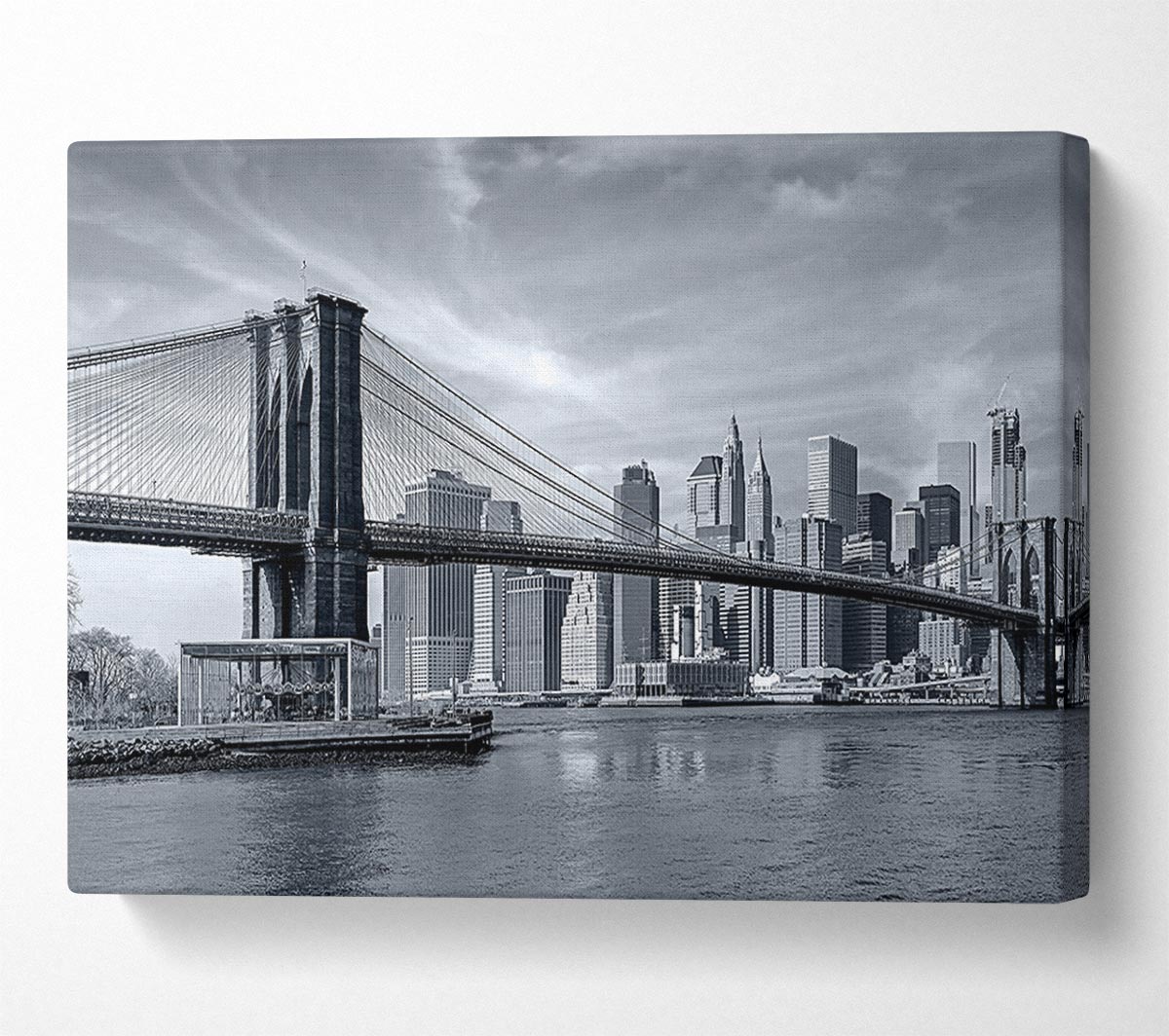 Black and white bridge over newyork