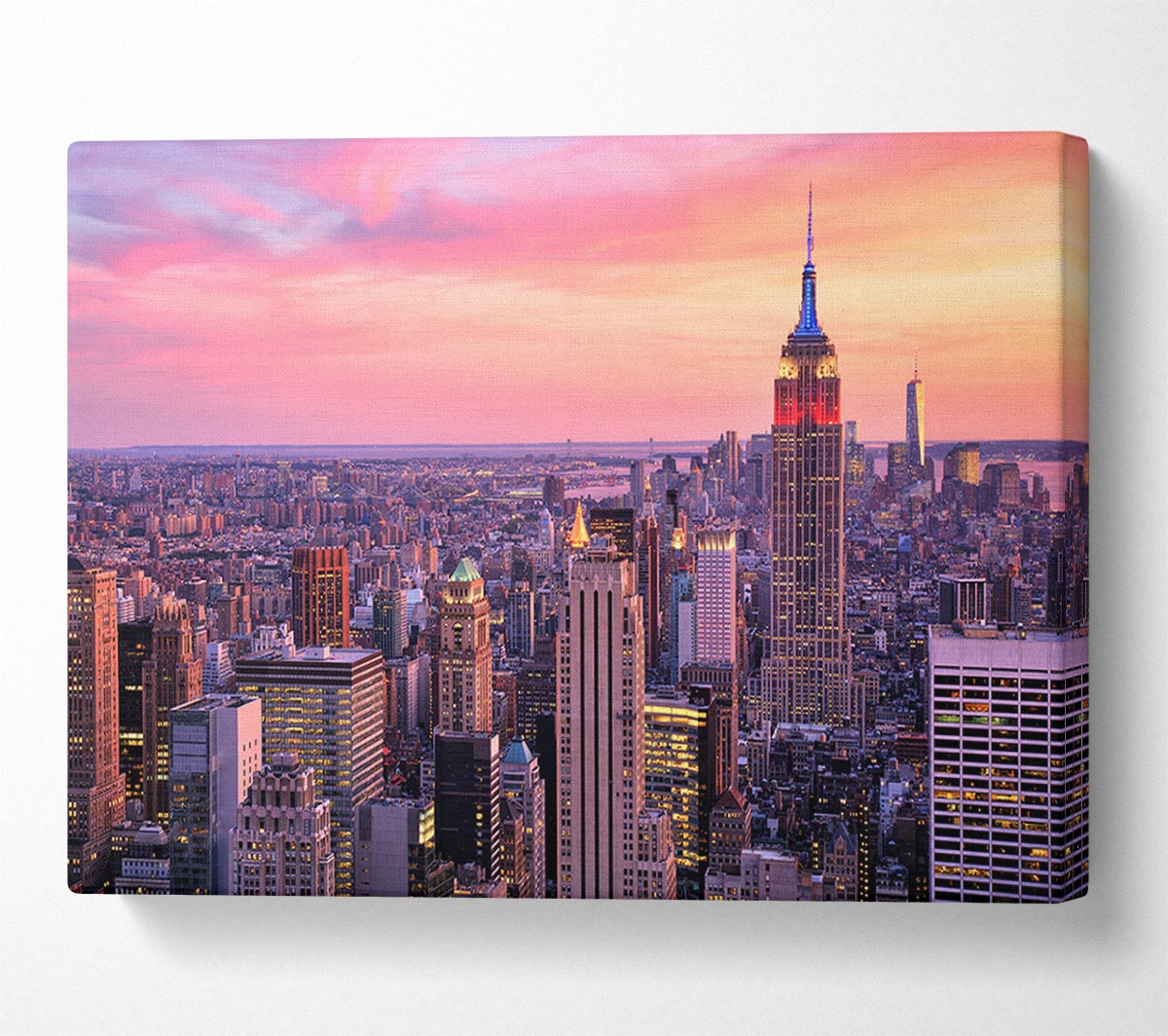 pink dusk city
