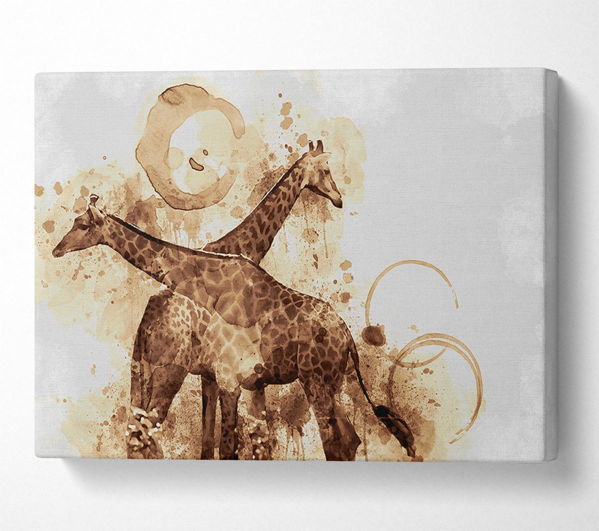 Brown watercolour tea stain giraffe