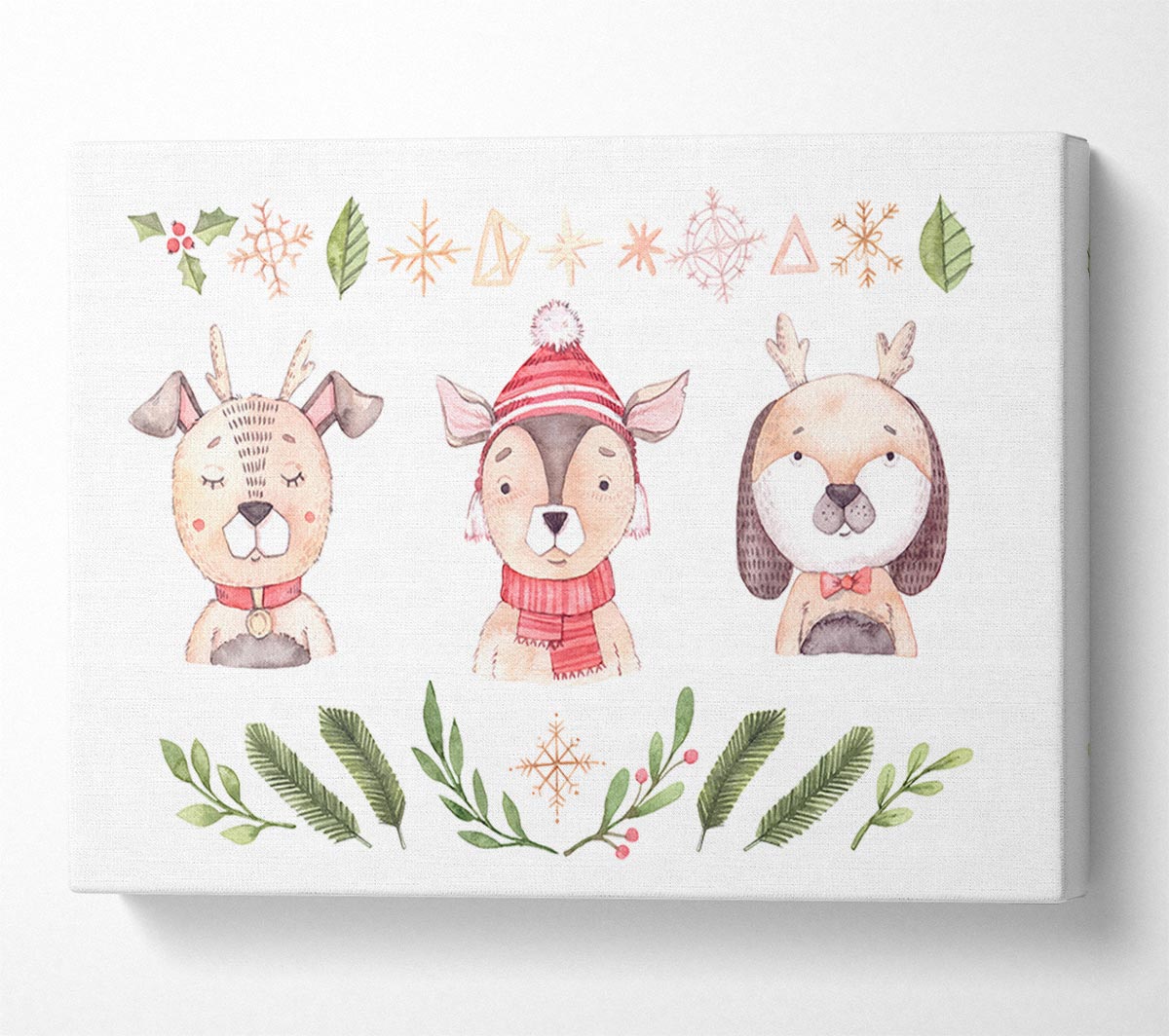 Three Woodlands Animals At Christmas