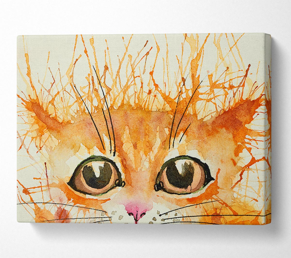 Watercolour Ginger Cat Splat