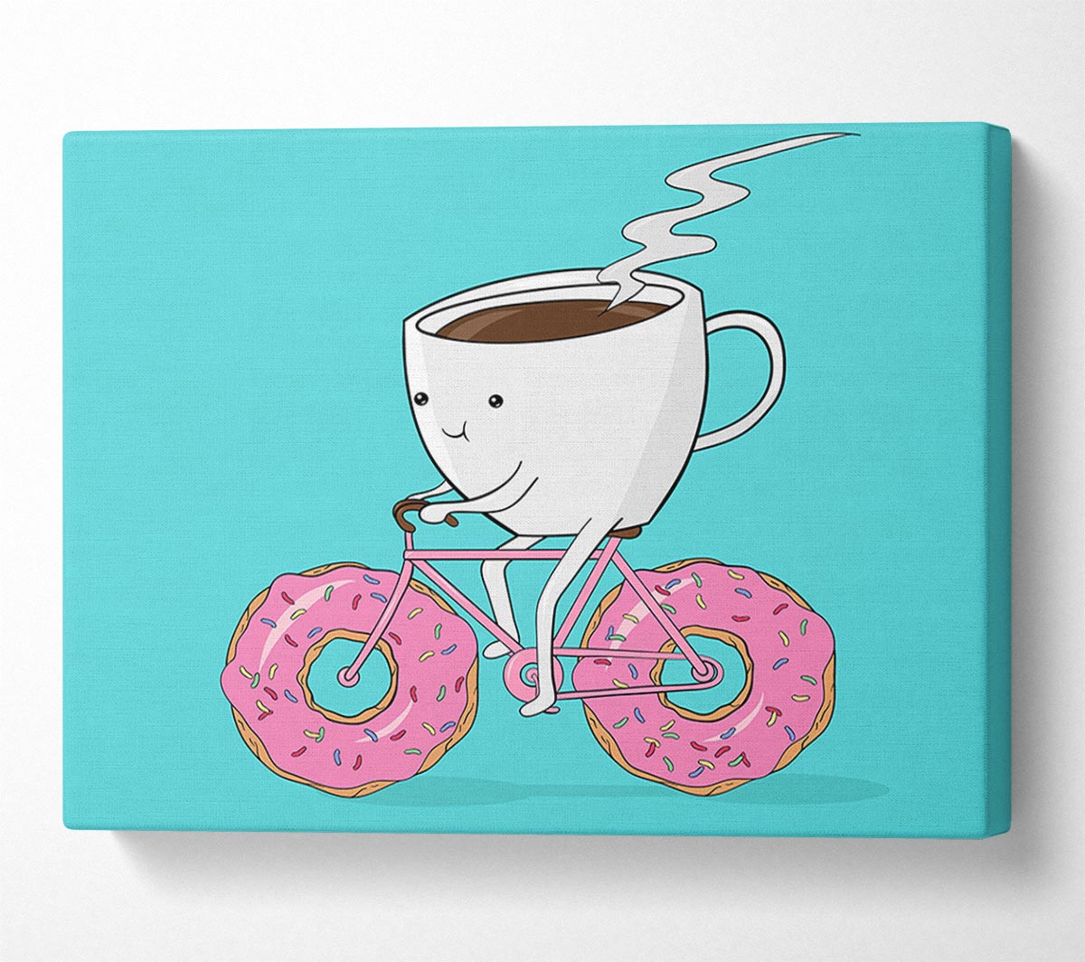 Coffee Riding A Donut Bicycle