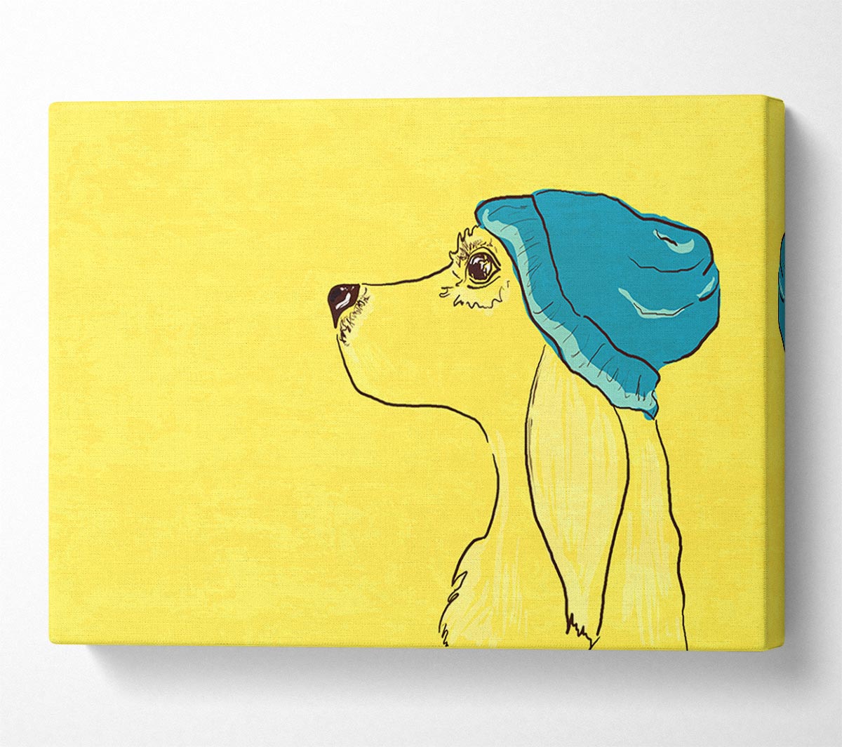 Yellow Dog With Blue Hat