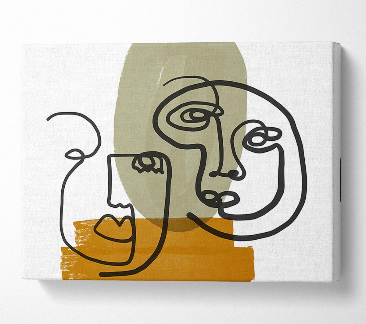 Two Abstract Line Drawing Faces