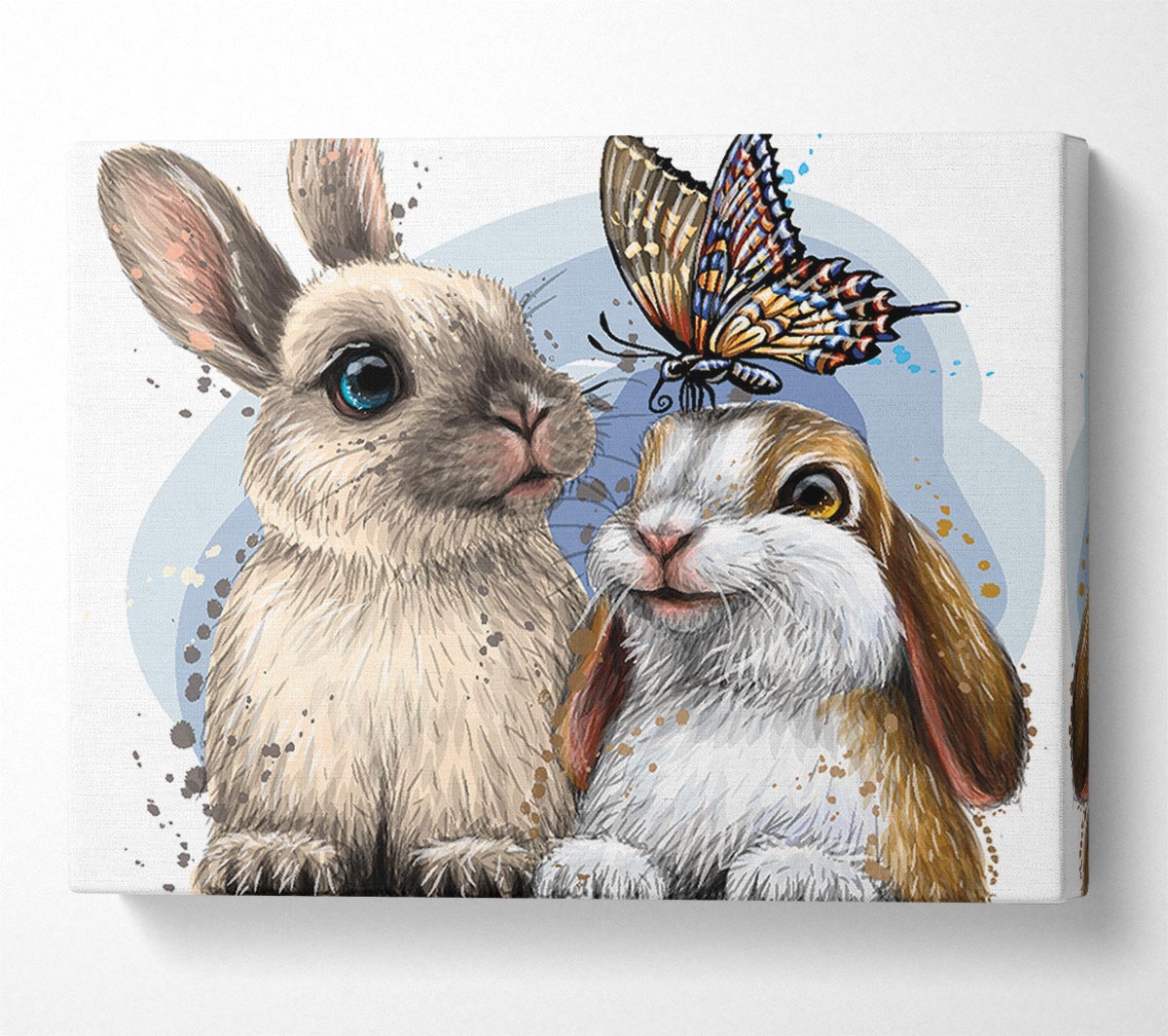 The Cute Bunnies With Butterfly