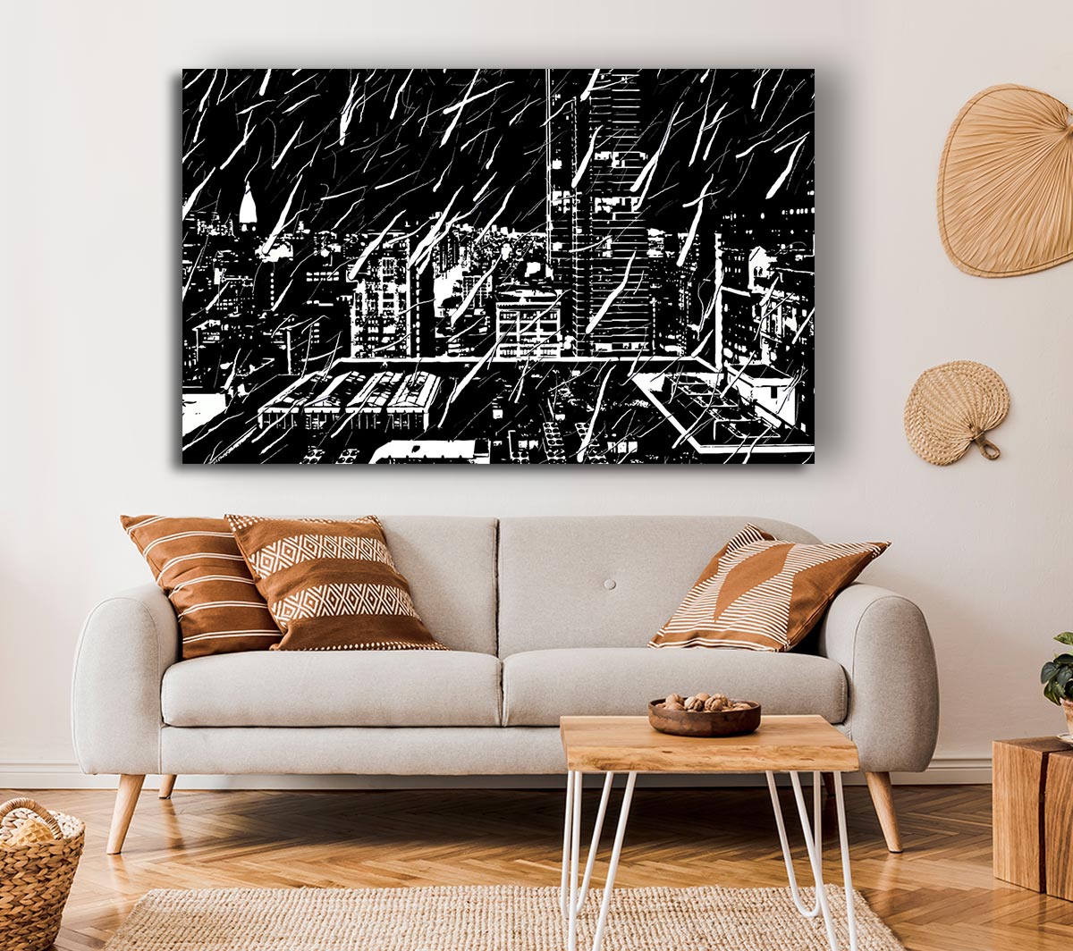 City Illustration B n W