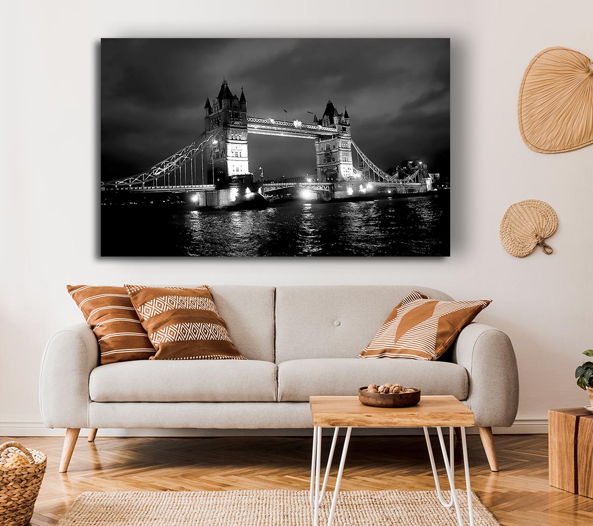 London Bridge At Night B n W