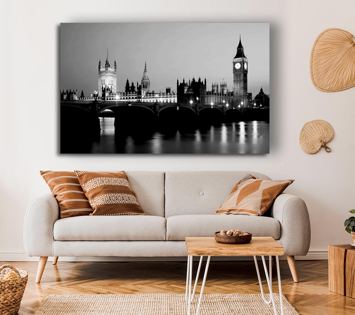 London Houses Of Parliament With Big Ben B n W