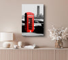 London Red Telephone Box B n W