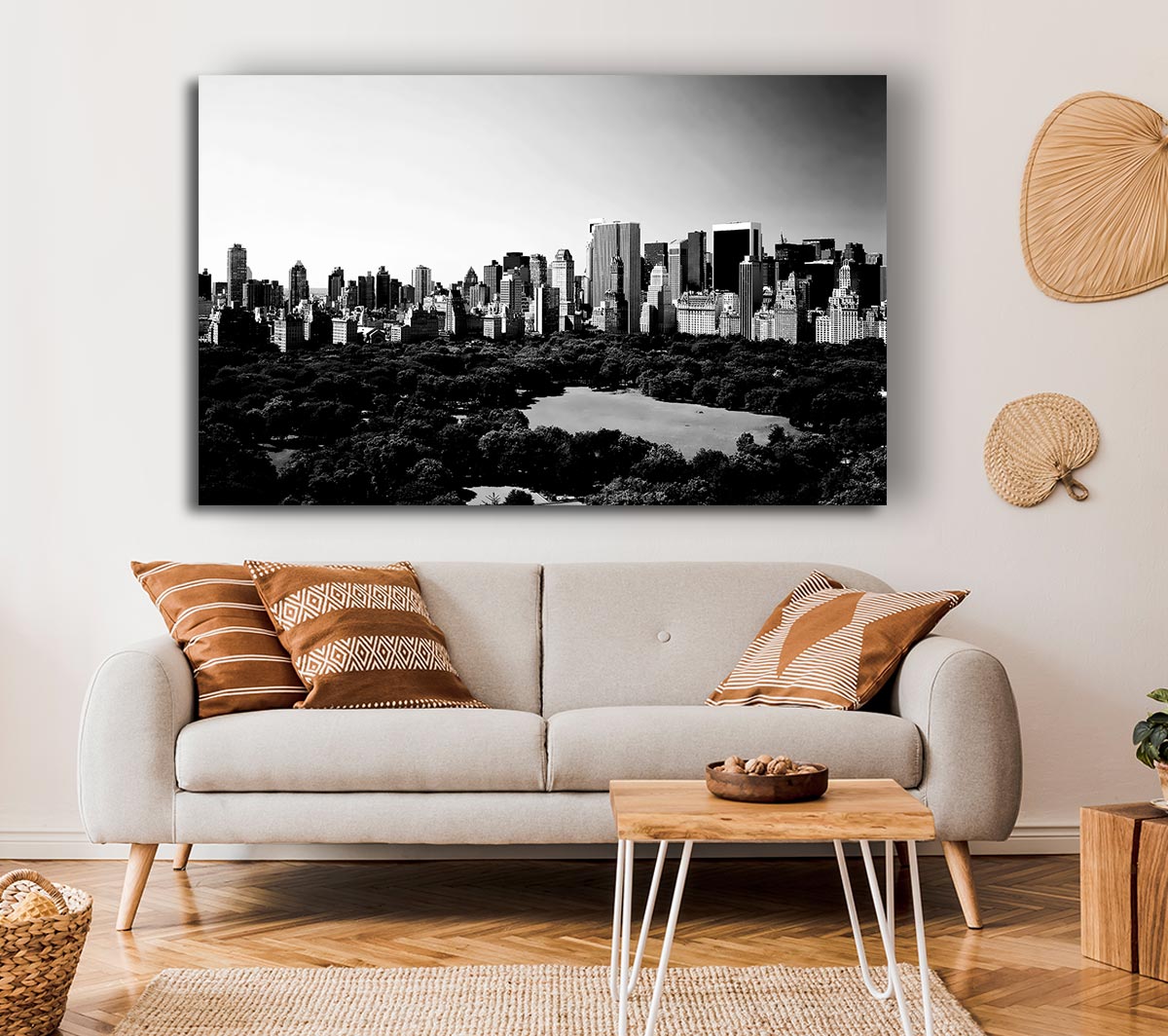 New York City Central Park From Above B n W