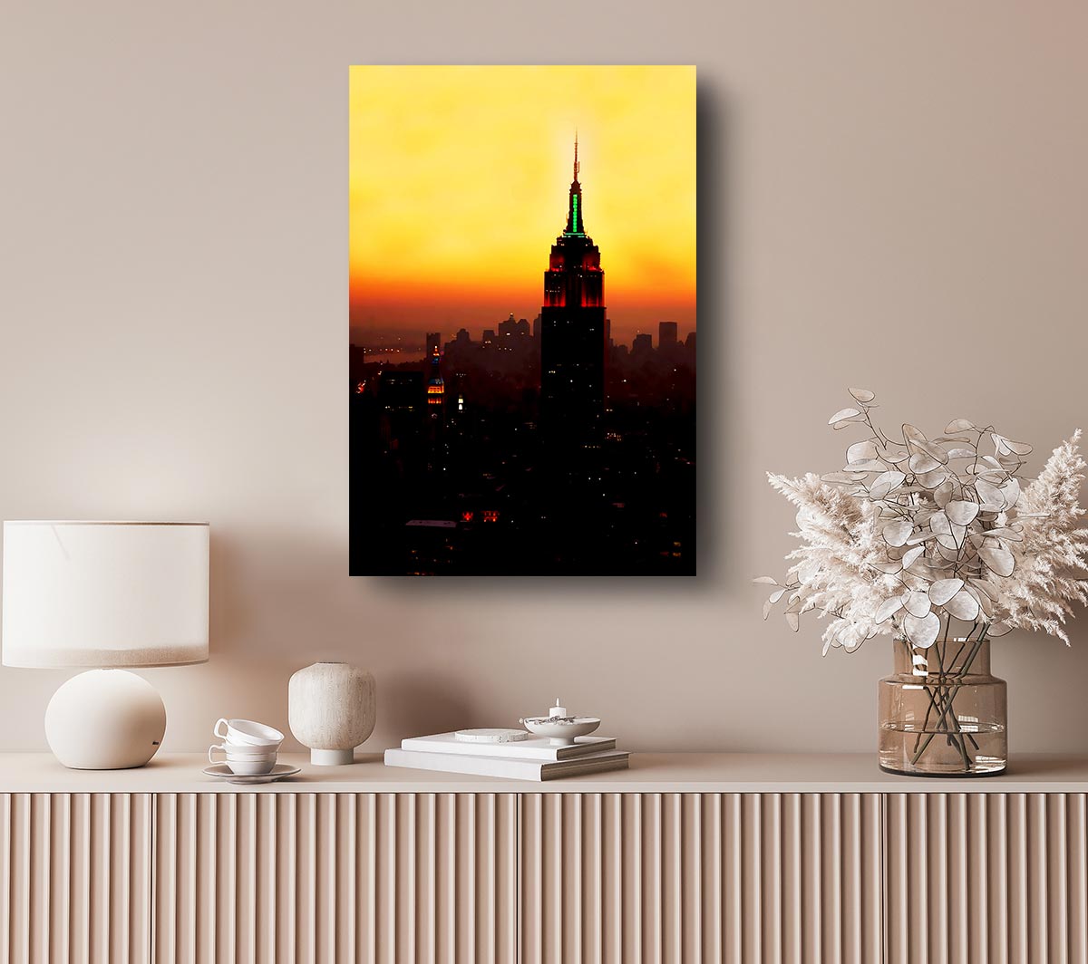 New York City Empire State Building Orange Glow