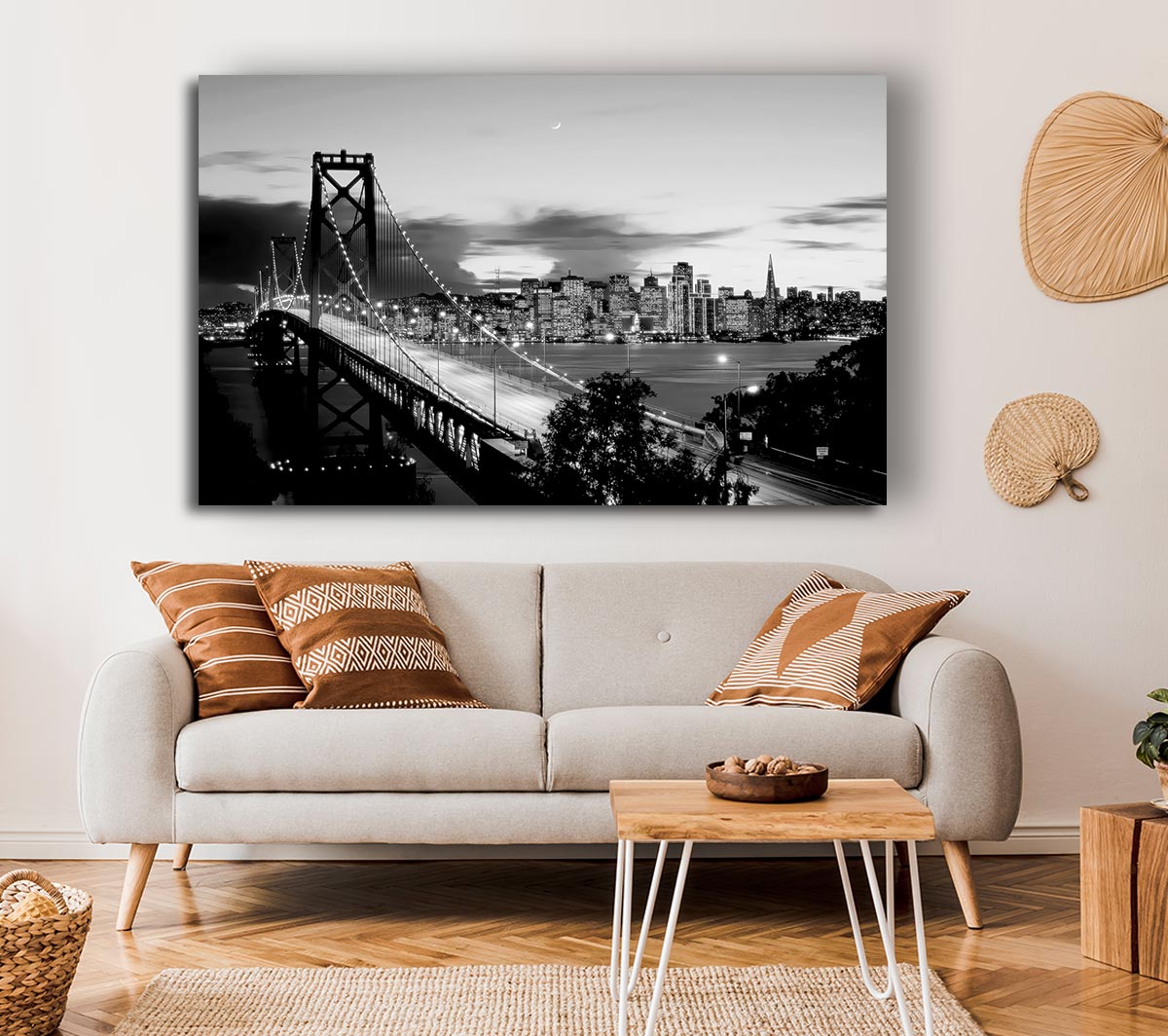New York City From Brooklyn Bridge B n W