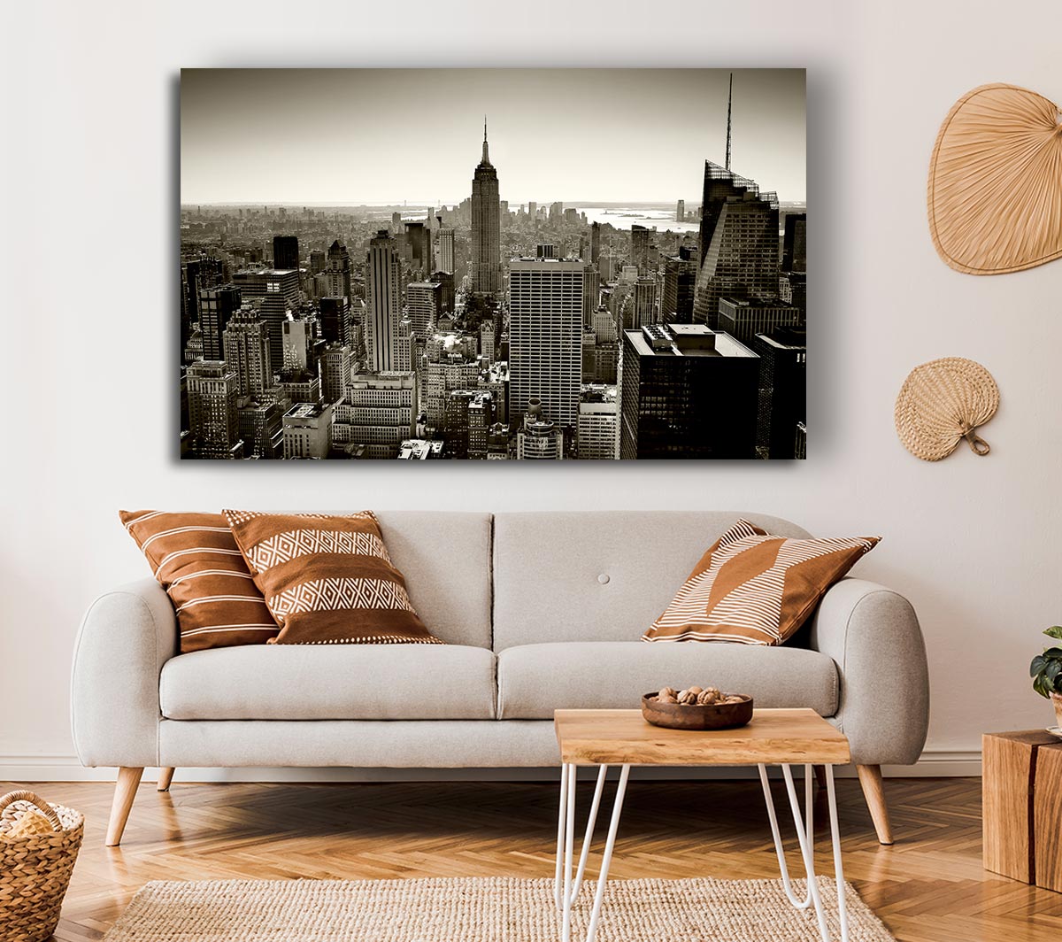 New York City Roof Tops Sepia