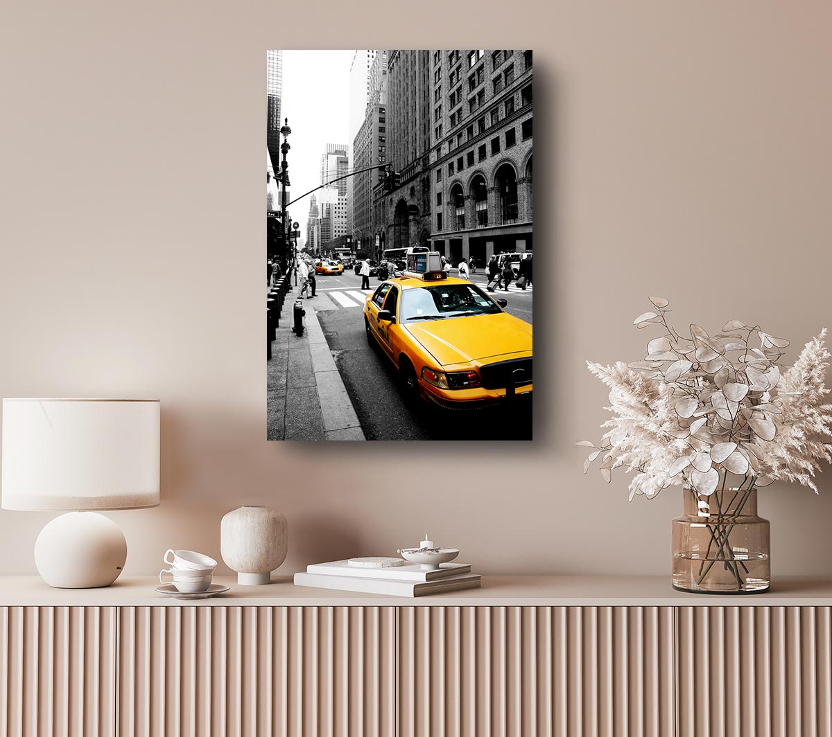 New York City Yellow Taxi Cab On B n W