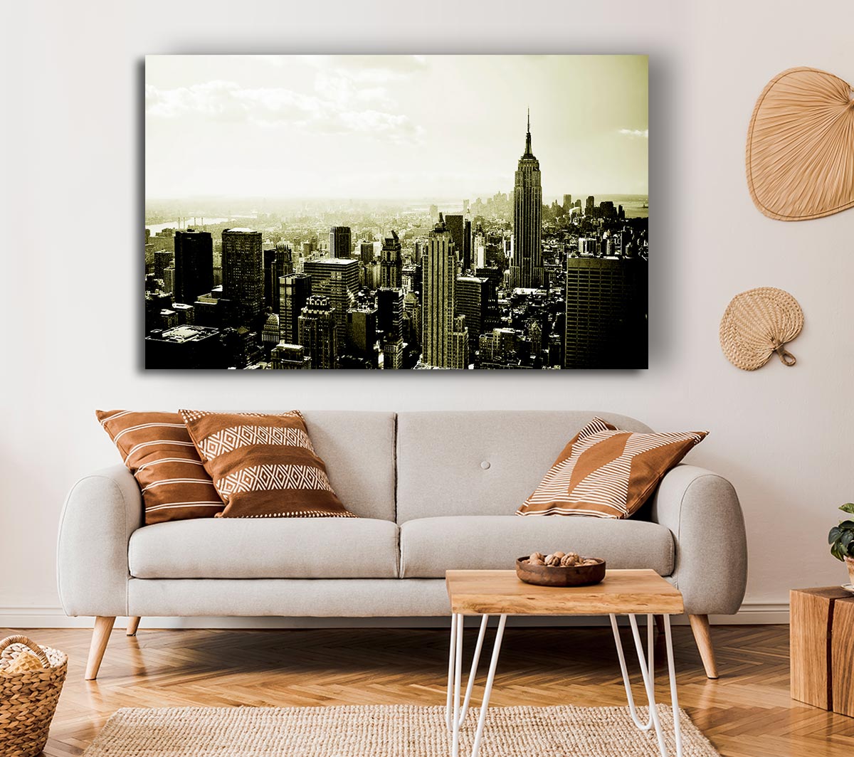 New York Skyline Sepia