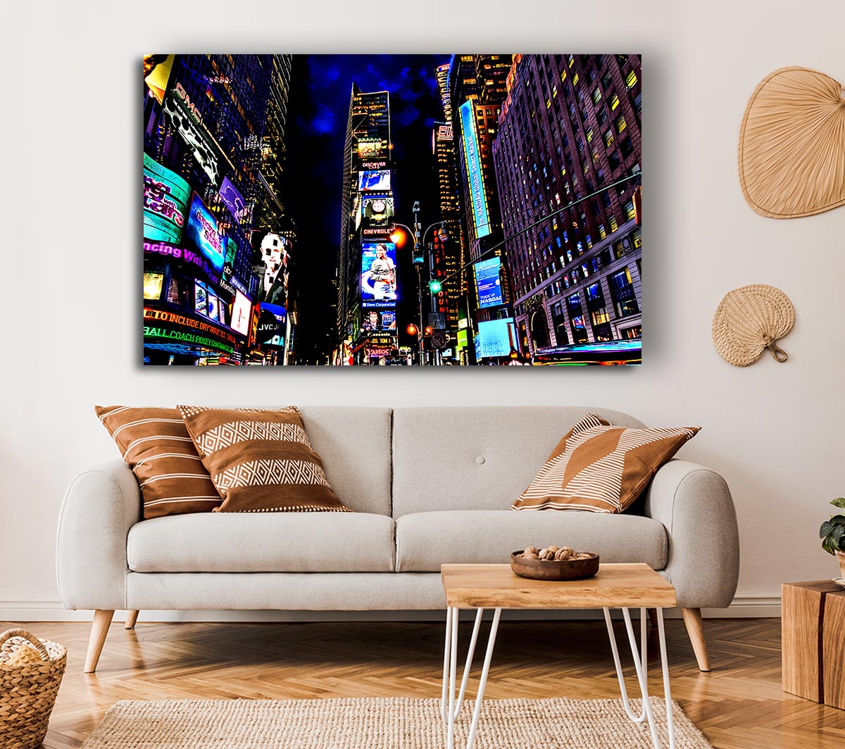 New York Times Square Blue Skys At Night