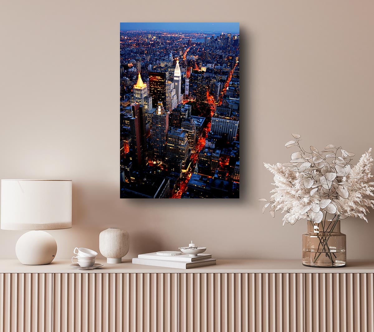 Nyc Ariel View City Lights