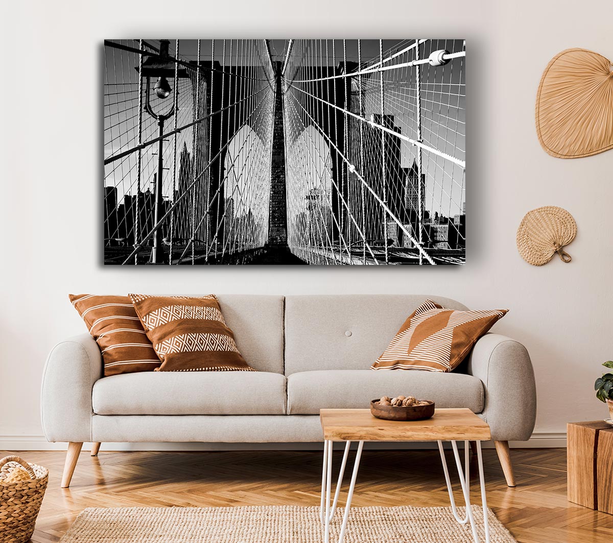NYC Brooklyn Bridge Architect B n W