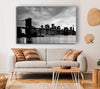 NYC Brooklyn Bridge B n W Cloudy Night
