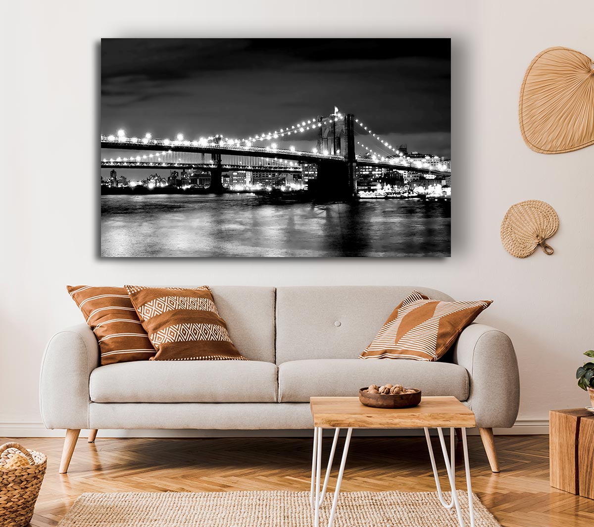 NYC Night Bridge B n W