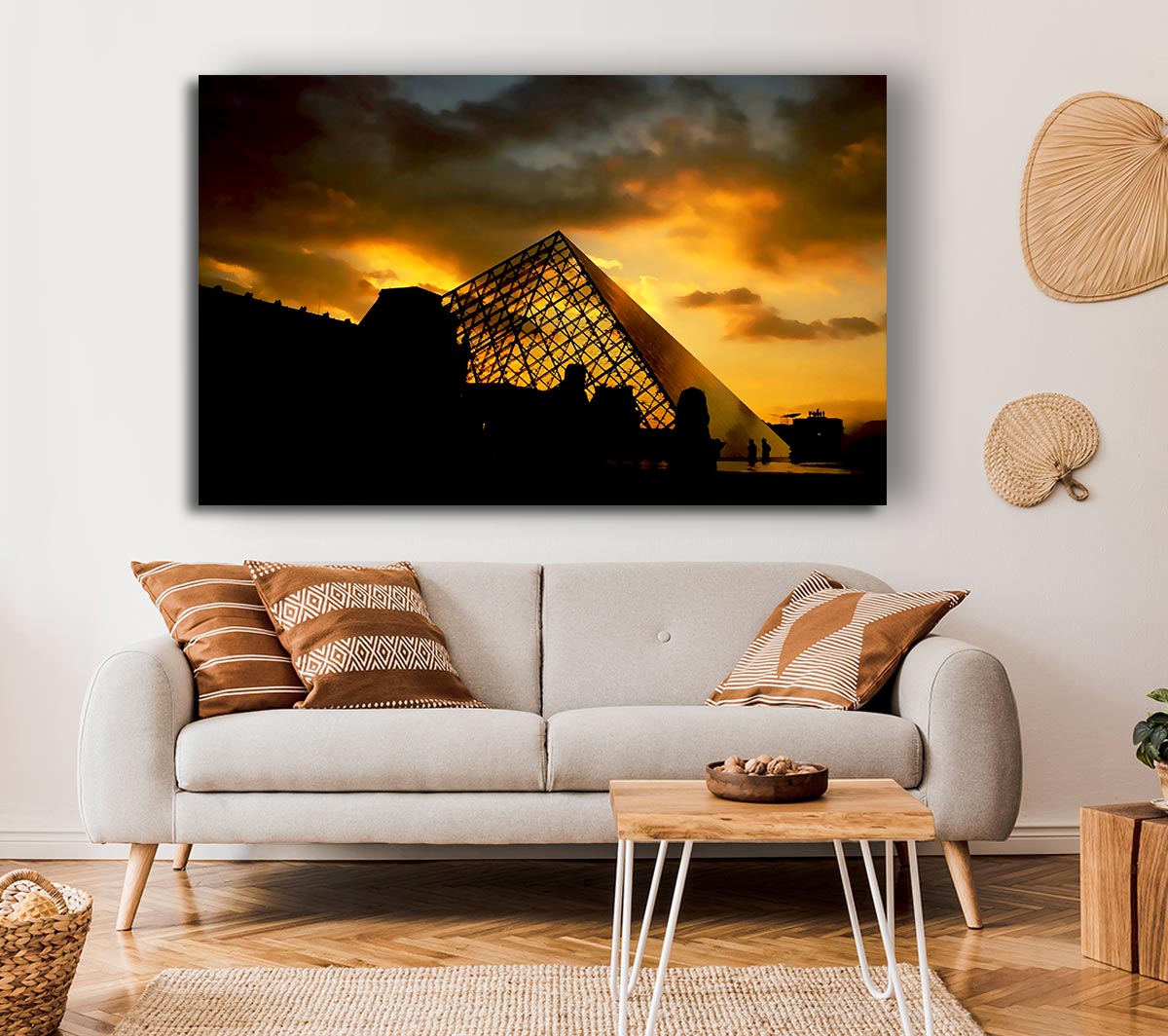 Paris Louvre Pyramid At First Light