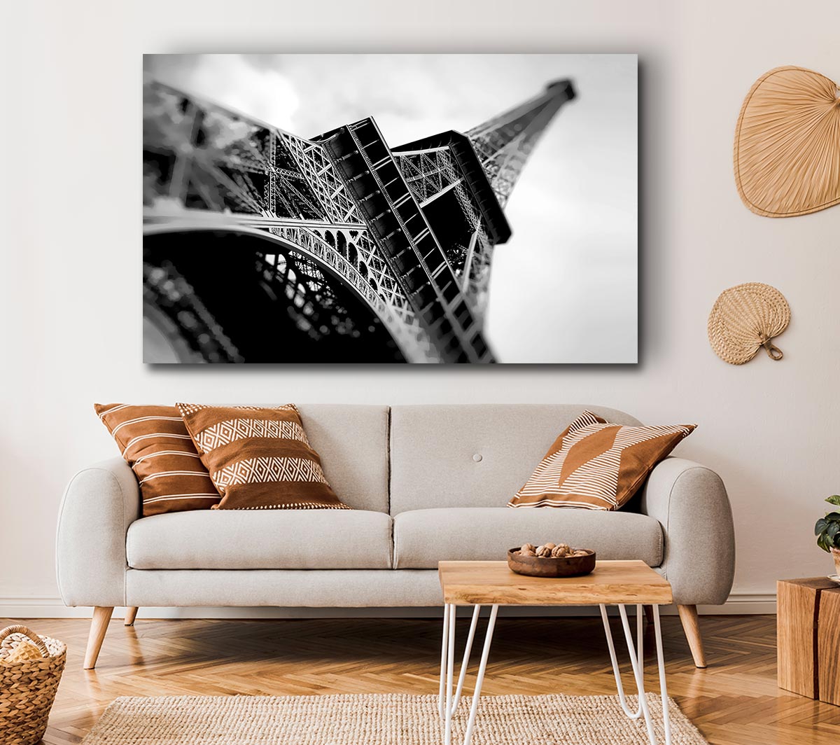 Paris Under The Eiffel Tower B n W