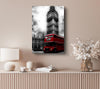 Red London Bus Big Ben B n W