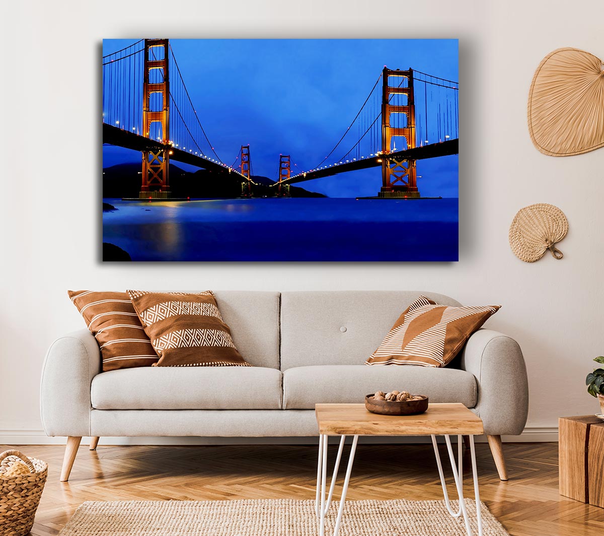 San Francisco Bridge Twins Blue Hue