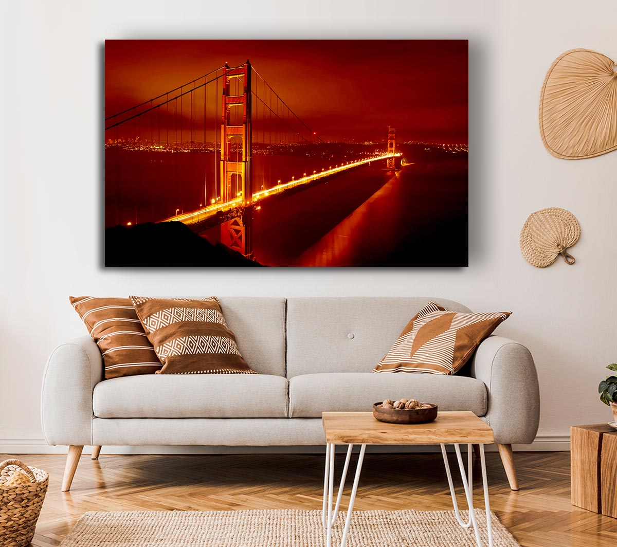 San Francisco Golden Gate Bridge Red Glow