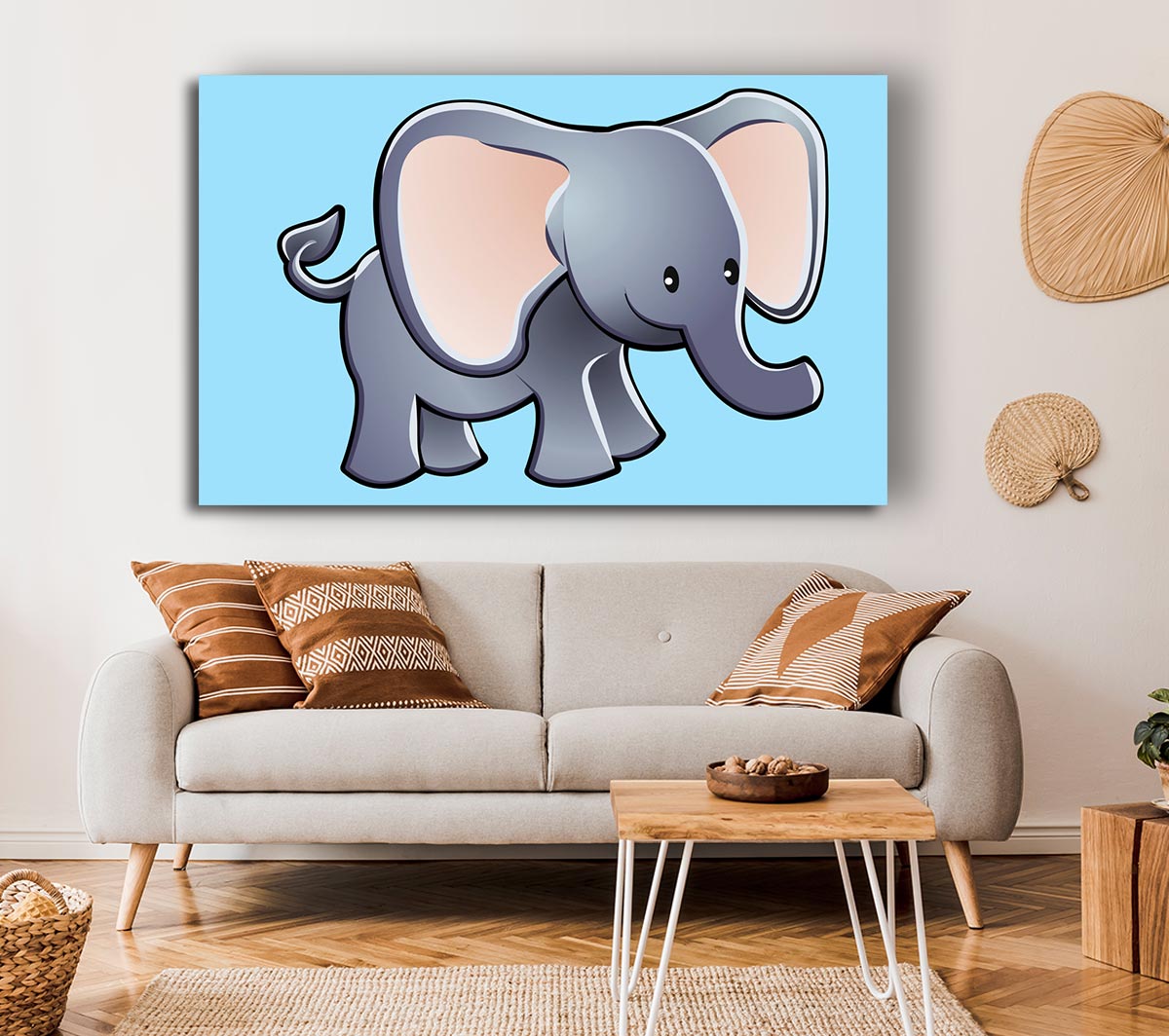 Big Eared Elephant Baby Blue