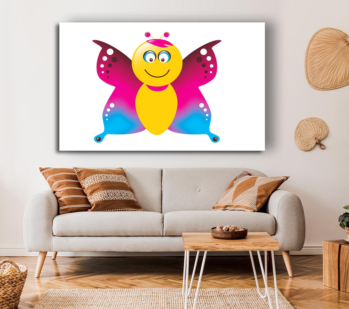 Butterfly Cartoon Face White