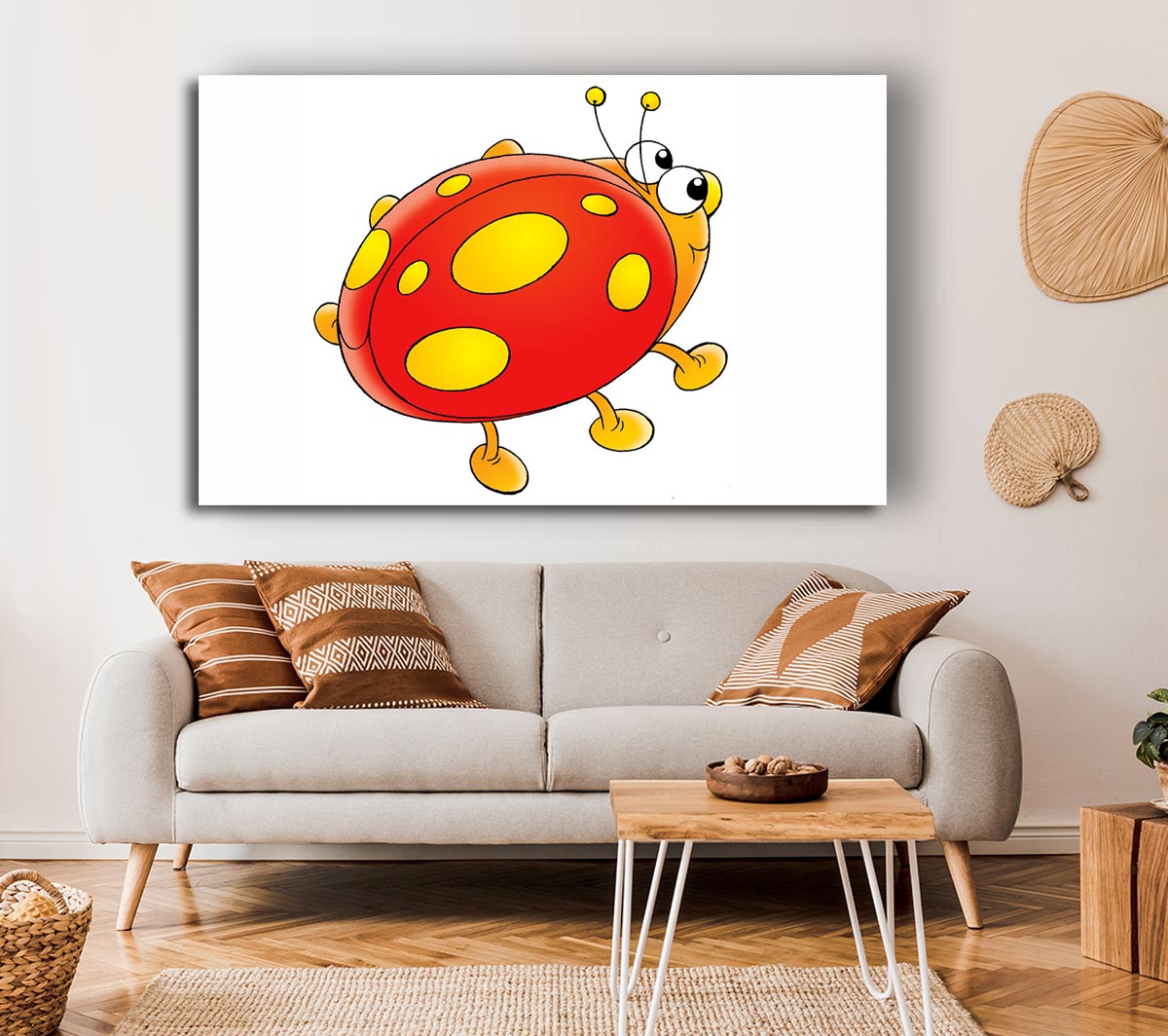 Cartoon Ladybug White