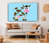 Funny Cow With Hair Baby Blue