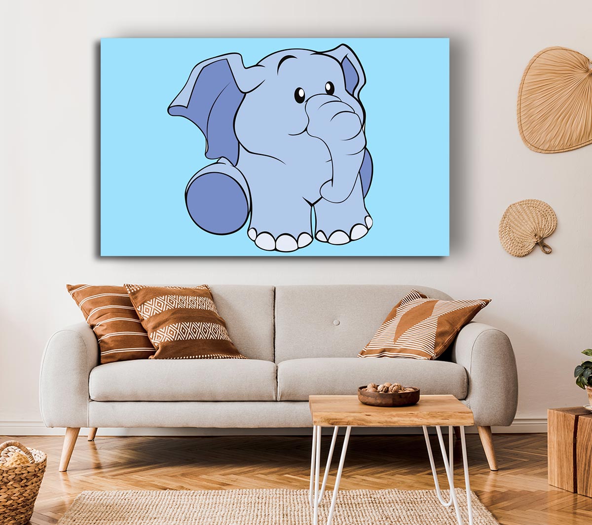 Happy Baby Elephant Baby Blue