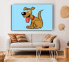 Happy Dog Cartoon With Tongue Out Baby Blue