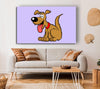 Happy Dog Cartoon With Tongue Out Lilac