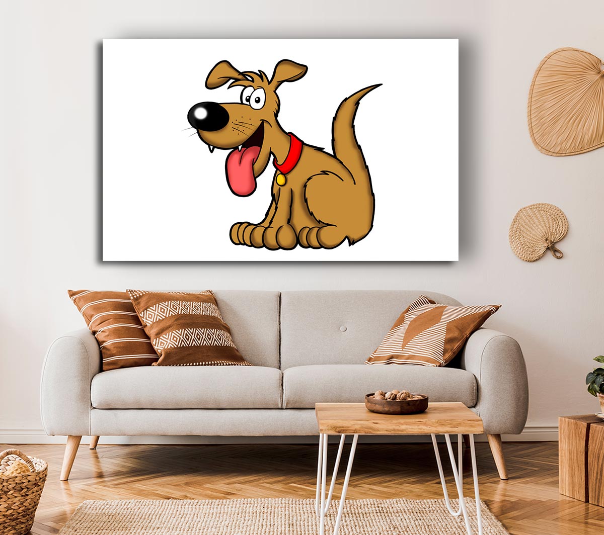 Happy Dog Cartoon With Tongue Out White