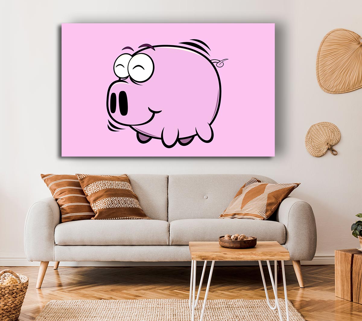 Happy Pig Smiling Pink