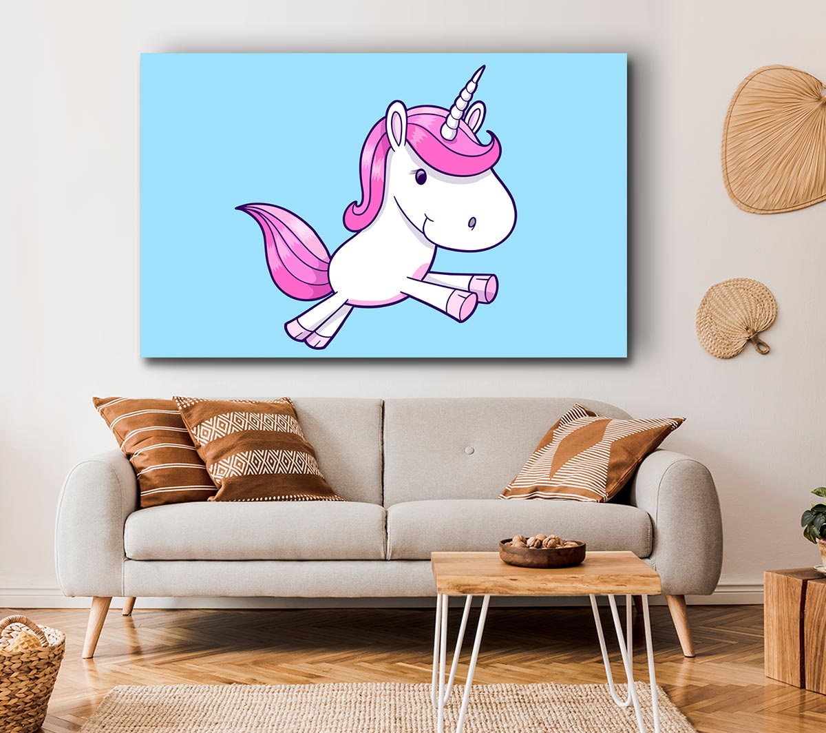 Leaping Unicorn Baby Blue