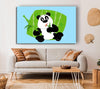 Panda Eating Bamboo Baby Blue