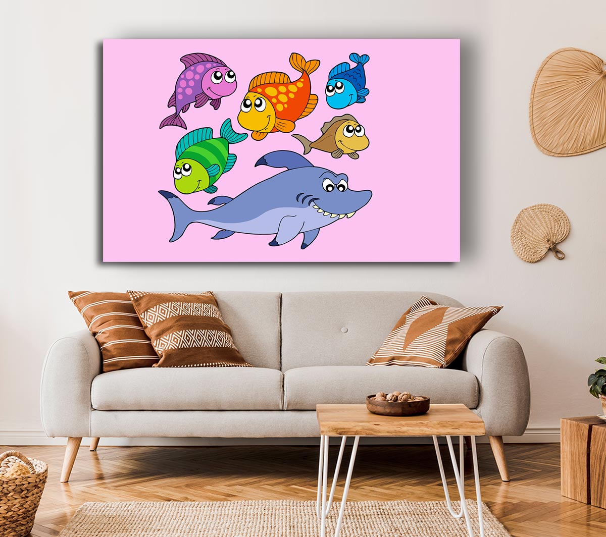 Shark And Fish Pink