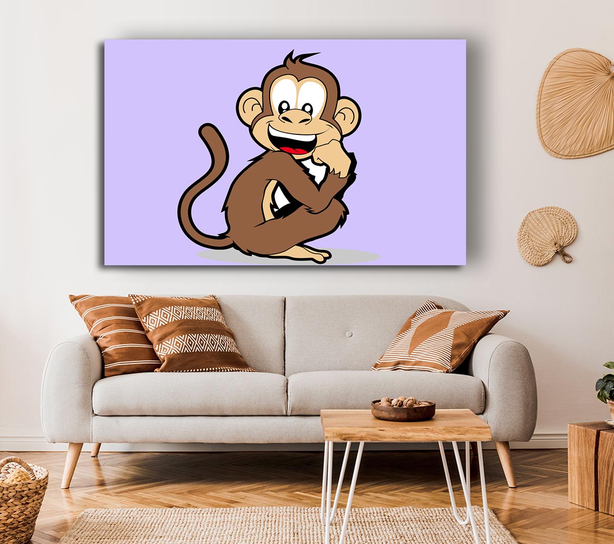 Sitting Monkey Smiling Lilac